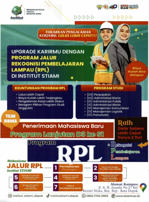 Upgrade Karirmu Dengan Program Jalur Rekognisi Pembelajaran Lampau ( RPL ) di Institut STIAMI